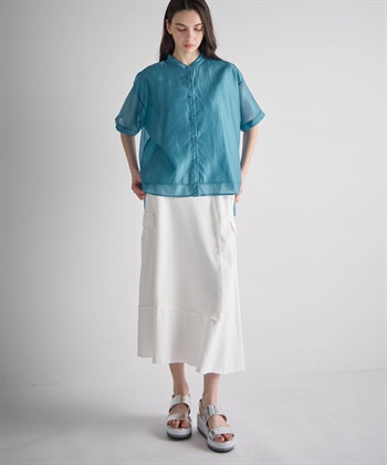 ATSURO TAYAMA シアーポプリン半袖バンドカラーシャツ_subthumb_6