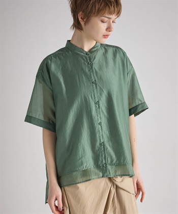 ATSURO TAYAMA シアーポプリン半袖バンドカラーシャツ_subthumb_8