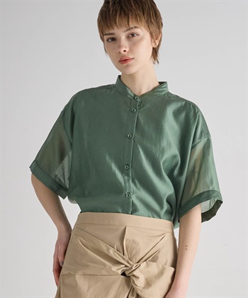 ATSURO TAYAMA シアーポプリン半袖バンドカラーシャツ_subthumb_10