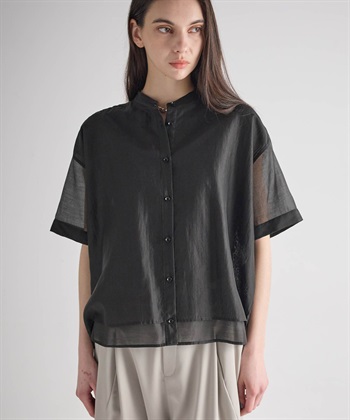 ATSURO TAYAMA シアーポプリン半袖バンドカラーシャツ_subthumb_14
