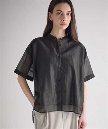 ATSURO TAYAMA シアーポプリン半袖バンドカラーシャツ_subthumb_15