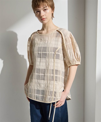 ATSURO TAYAMA シースルーチェックブラウス_subthumb_3