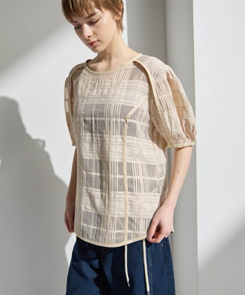 ATSURO TAYAMA シースルーチェックブラウス_subthumb_4