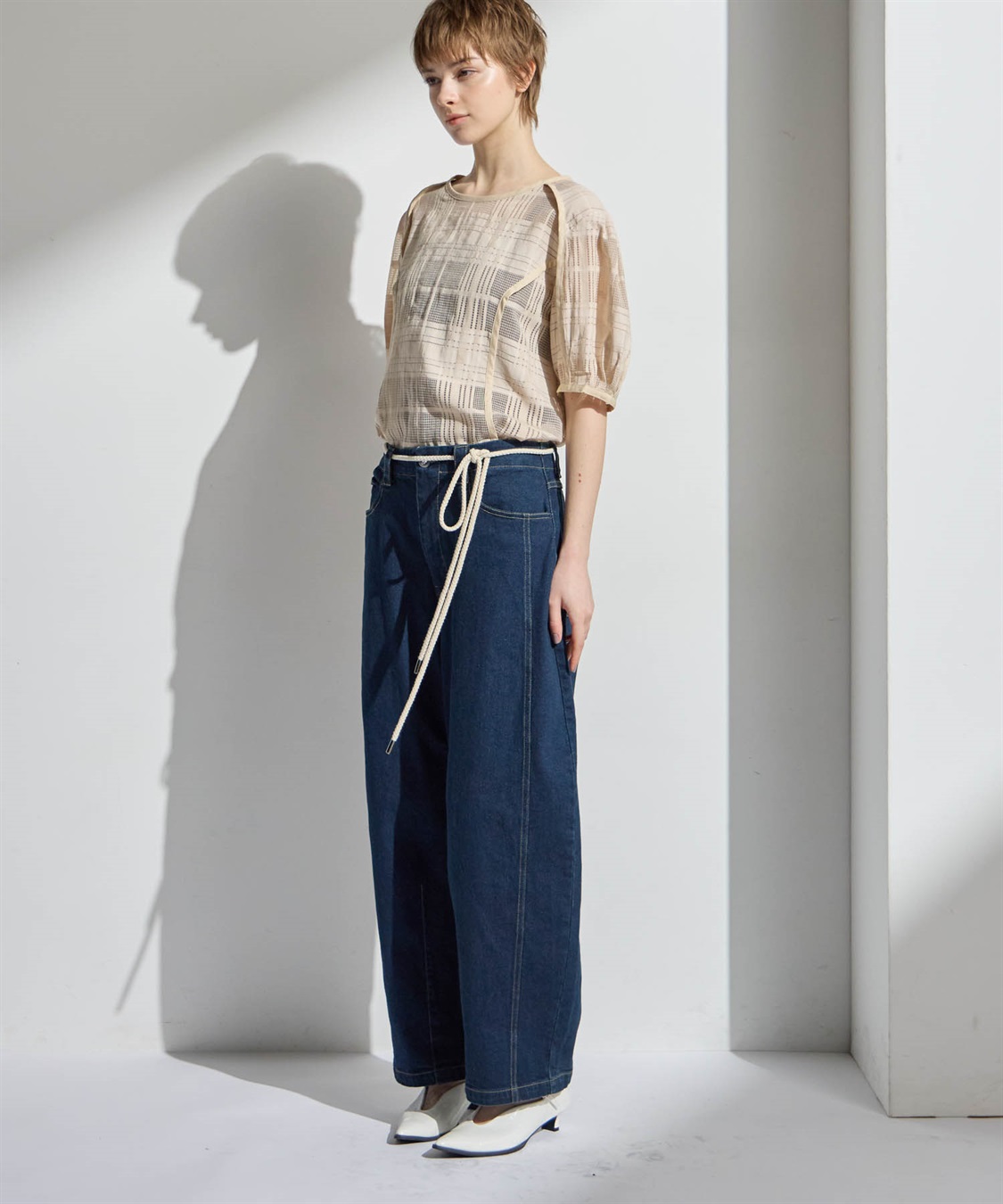 ATSURO TAYAMA シースルーチェックブラウス_sub_7