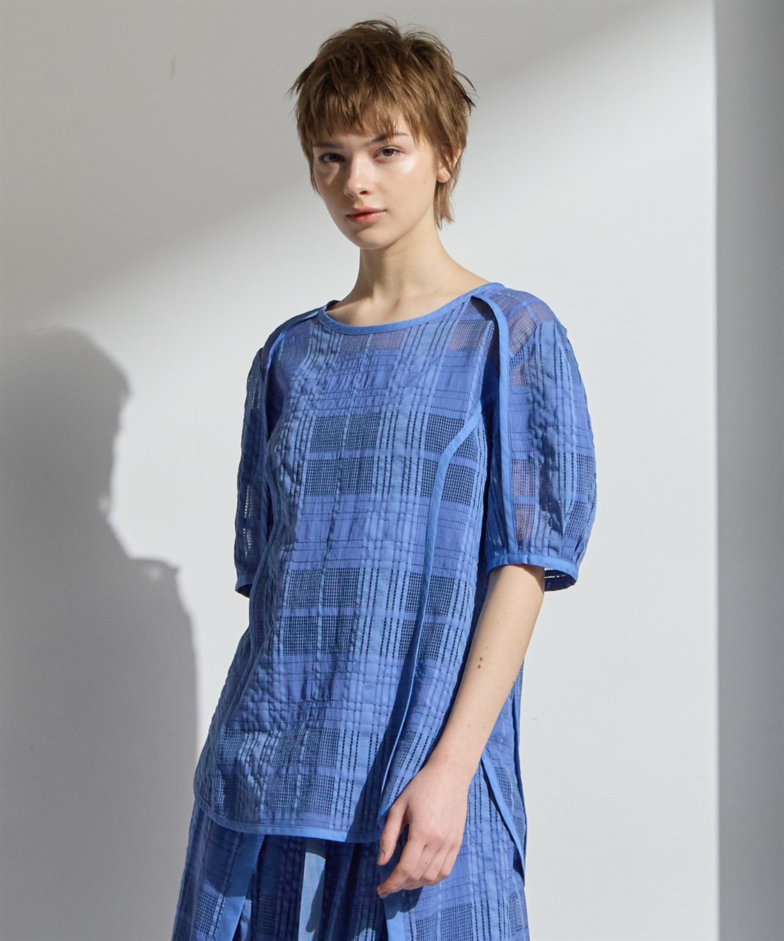ATSURO TAYAMA シースルーチェックブラウス_sub_9