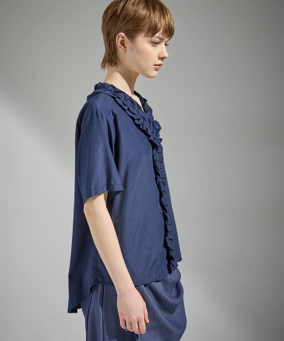 ATSURO TAYAMA Vネックフリルブラウス_sub_5