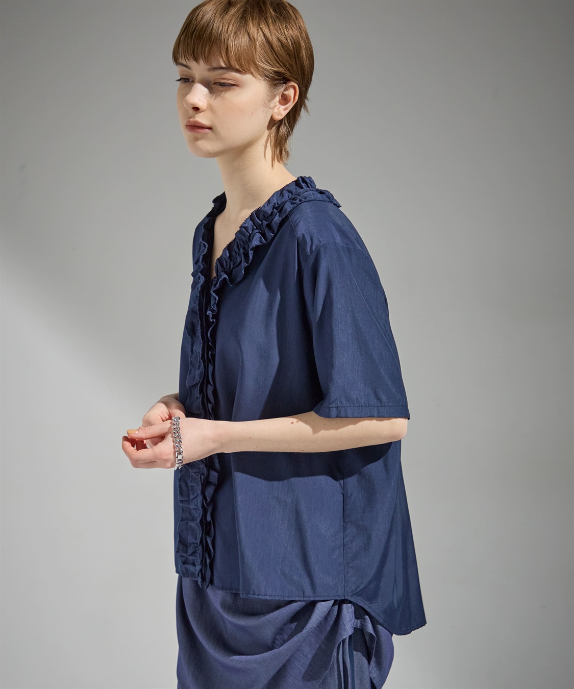ATSURO TAYAMA Vネックフリルブラウス_sub_6