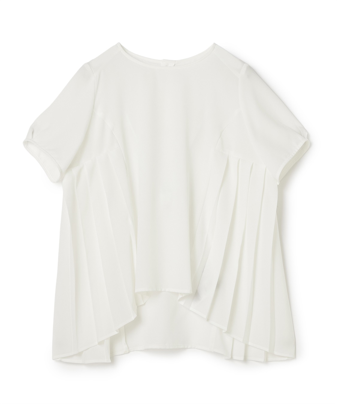 ATSURO TAYAMA プリーツ入りジョーゼットブラウス_sub_1