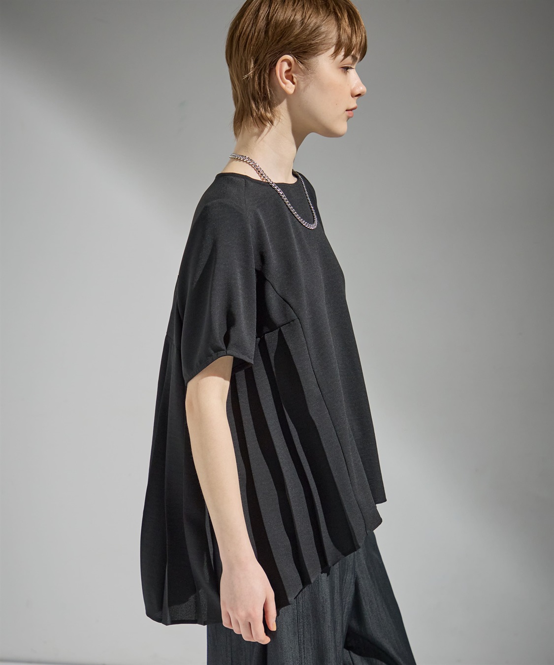 ATSURO TAYAMA プリーツ入りジョーゼットブラウス_sub_6