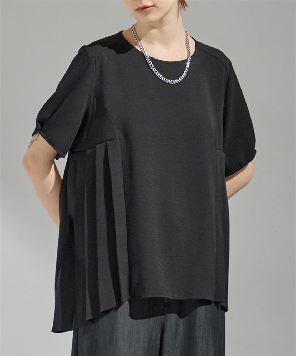 ATSURO TAYAMA プリーツ入りジョーゼットブラウス_sub_7