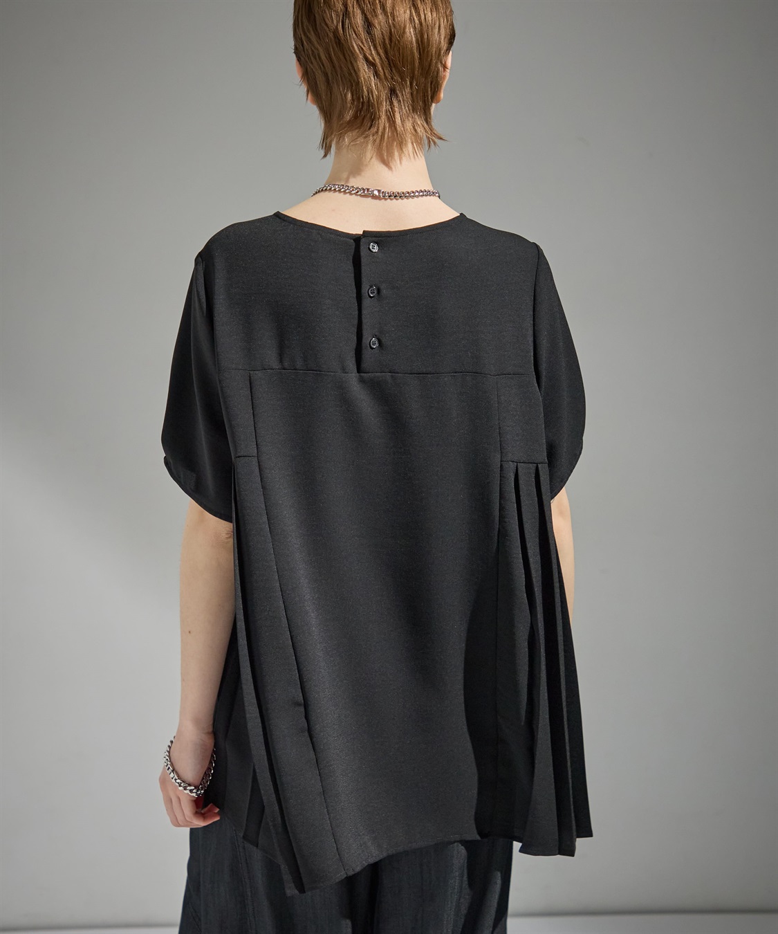 ATSURO TAYAMA プリーツ入りジョーゼットブラウス_sub_8