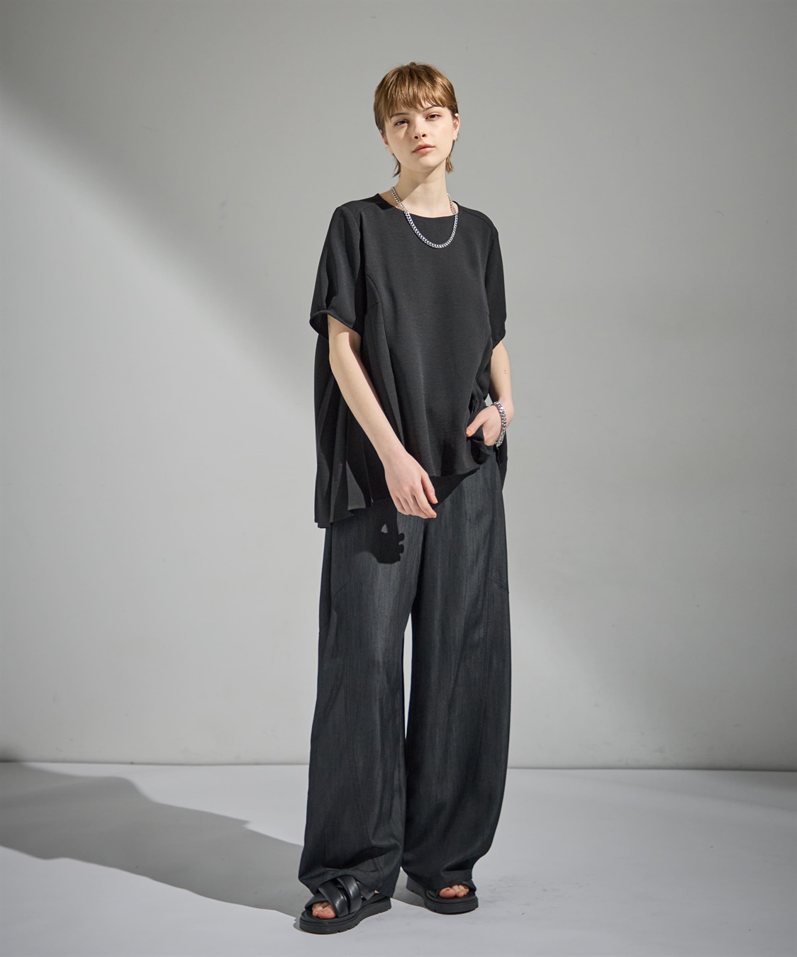 ATSURO TAYAMA プリーツ入りジョーゼットブラウス_sub_10