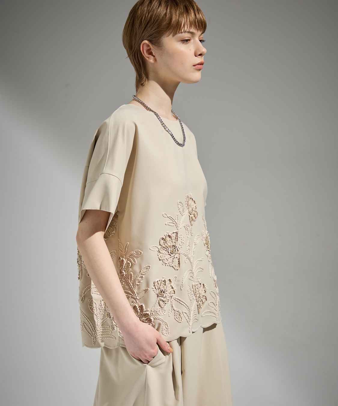 ATSURO TAYAMA テープ刺繍入りプルオーバーブラウス_sub_5