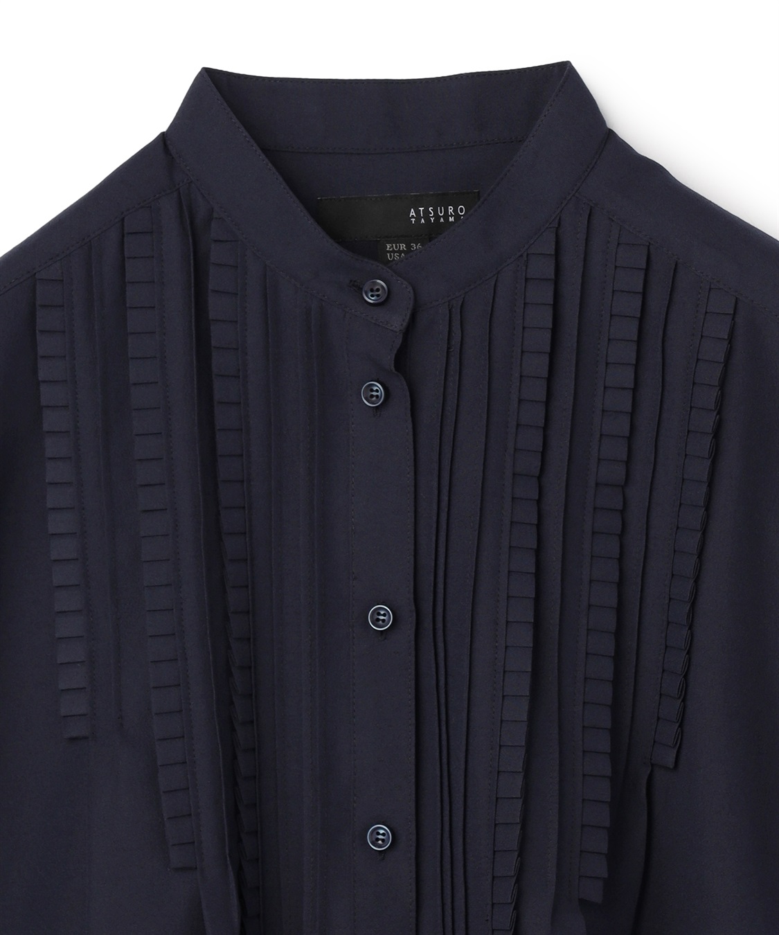 ATSURO TAYAMA タックリボンフリル付き半袖シャツ_sub_4