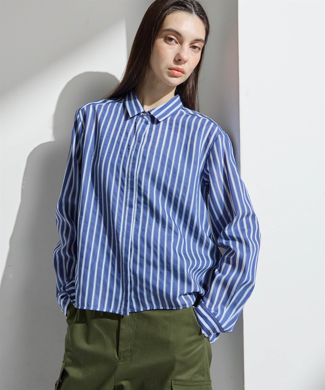 ATSURO TAYAMA シアーストライプロングスリーブシャツ_sub_1