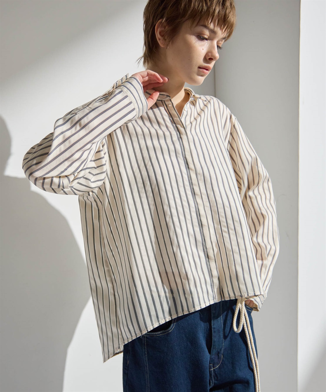 ATSURO TAYAMA シアーストライプロングスリーブシャツ_sub_3