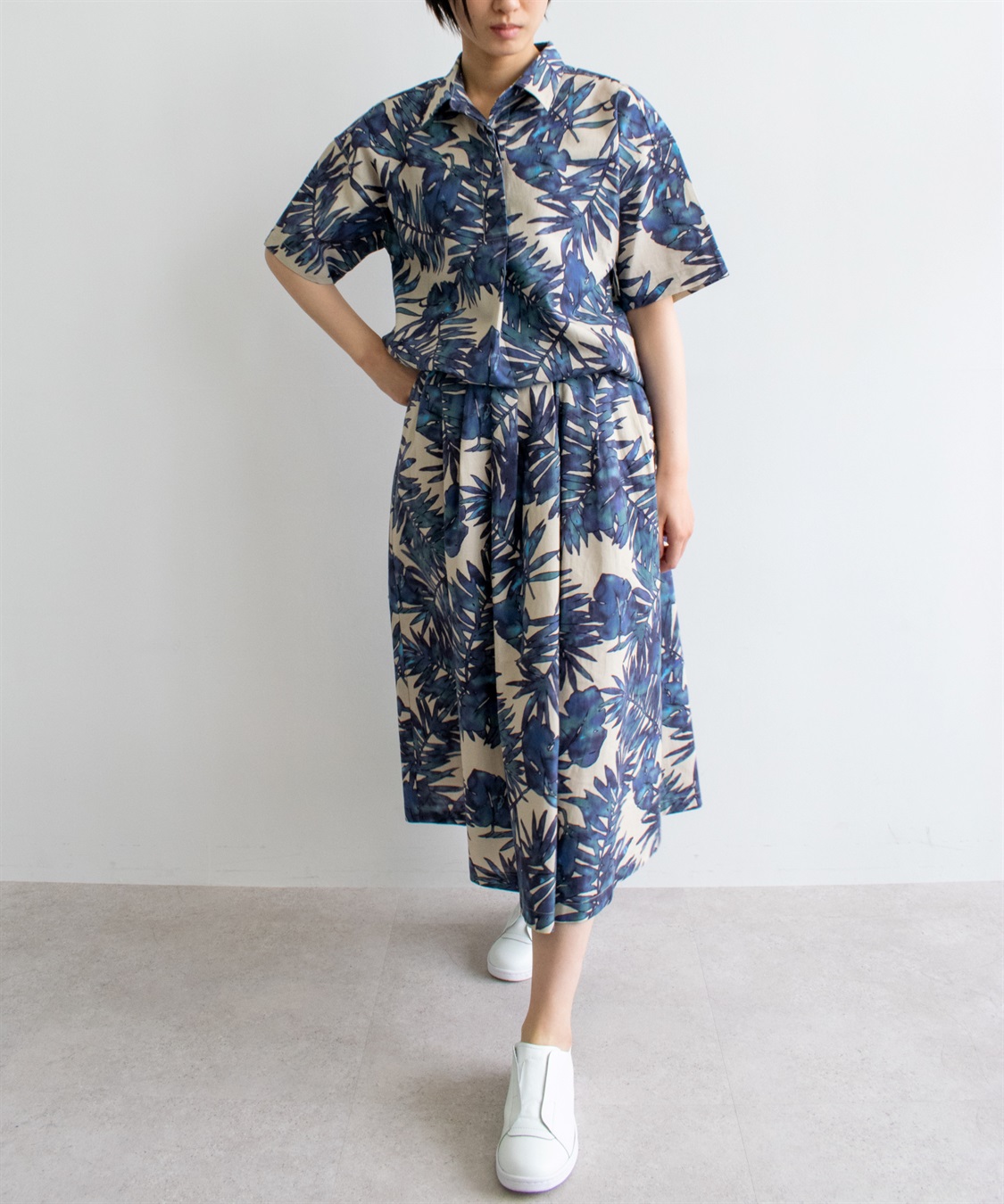 ATSURO TAYAMA トロピカルリーフプリント半袖シャツ_sub_2