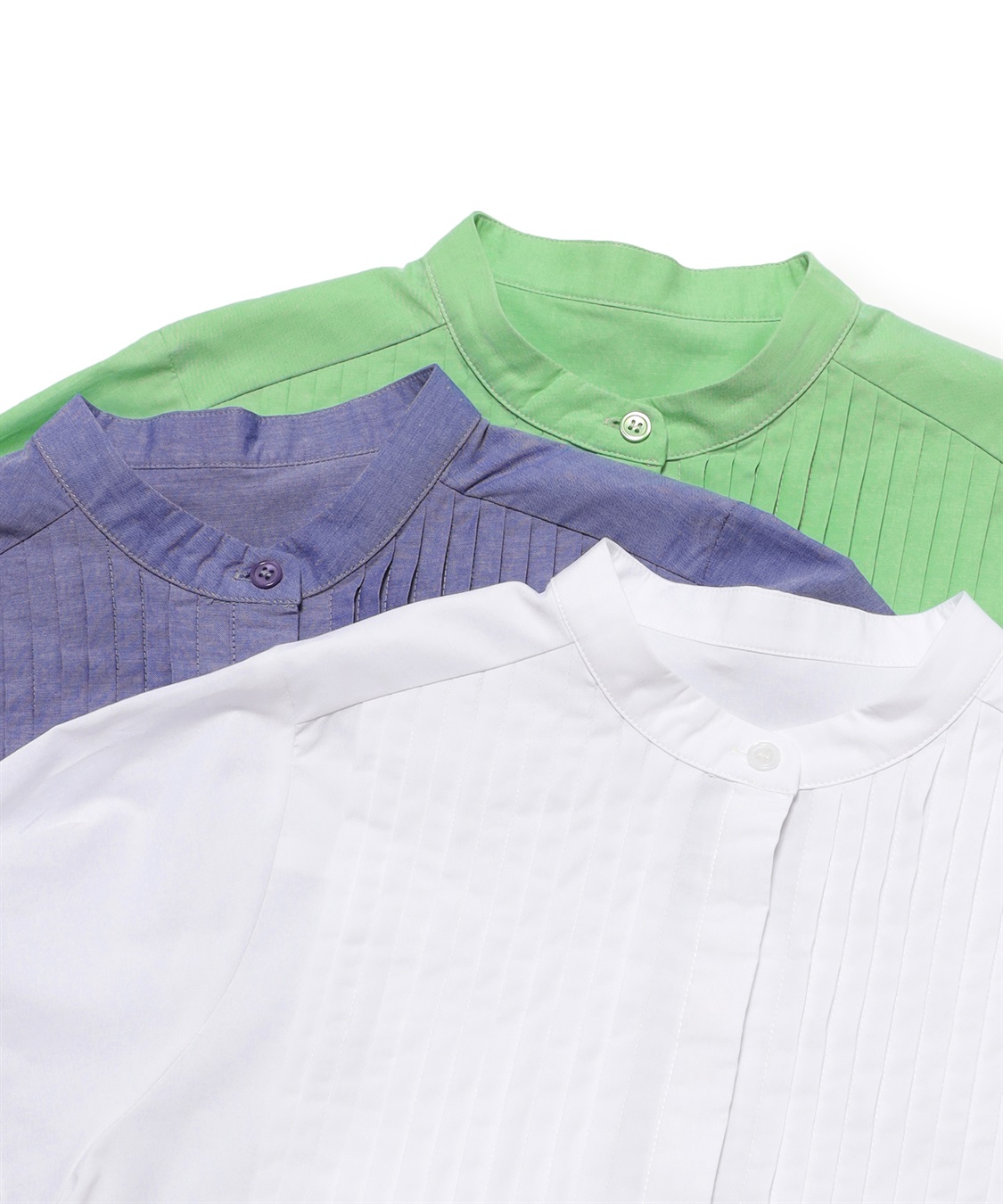 ATSURO TAYAMA ピンタックスタンドカラーブラウス_sub_1