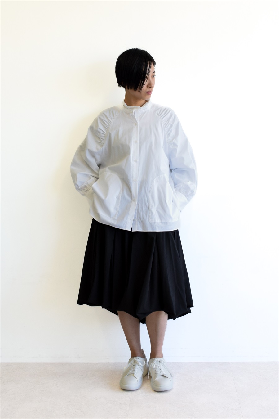 ATSURO TAYAMA 肩ギャザーコットンドビーブラウス_sub_7
