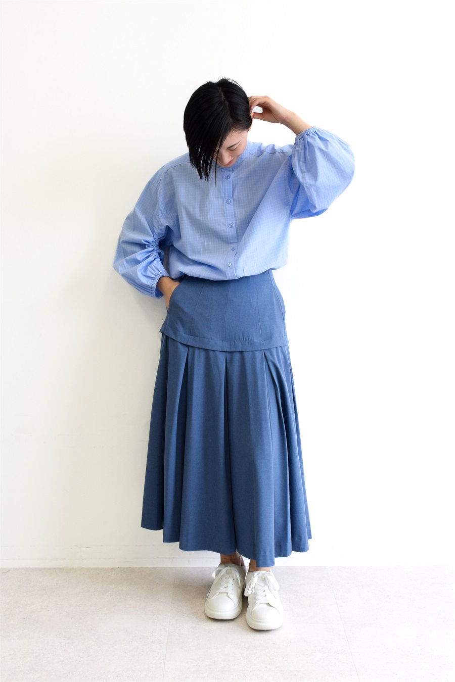 ATSURO TAYAMA ギャザー袖バンドカラーシャツ_sub_9