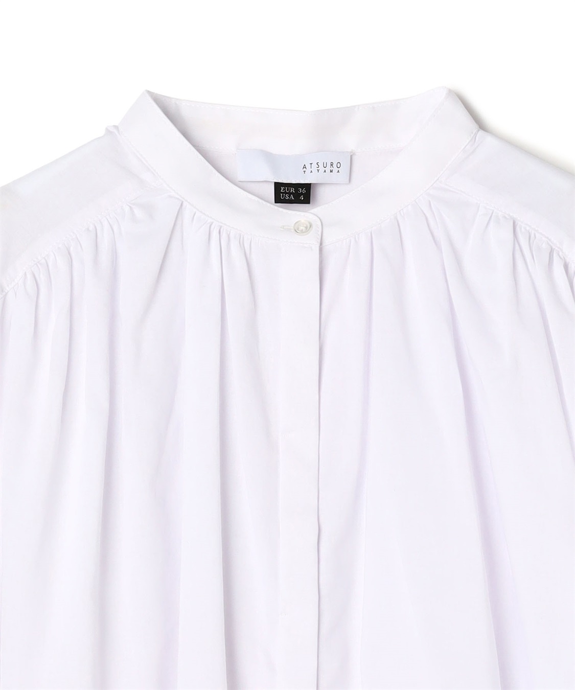 ATSURO TAYAMA バンドカラーコットンフレアブラウス_sub_2