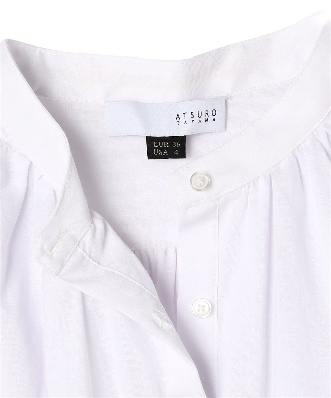 ATSURO TAYAMA バンドカラーコットンフレアブラウス_sub_3