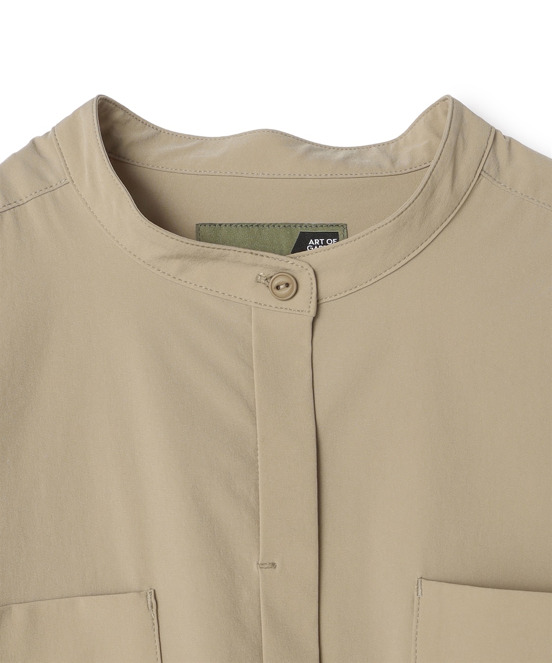 ATSURO TAYAMA 接触冷感ノーカラーシャツ_sub_2