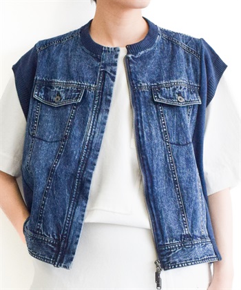 ATSURO TAYAMA 異素材コンビデニムベスト_subthumb_1