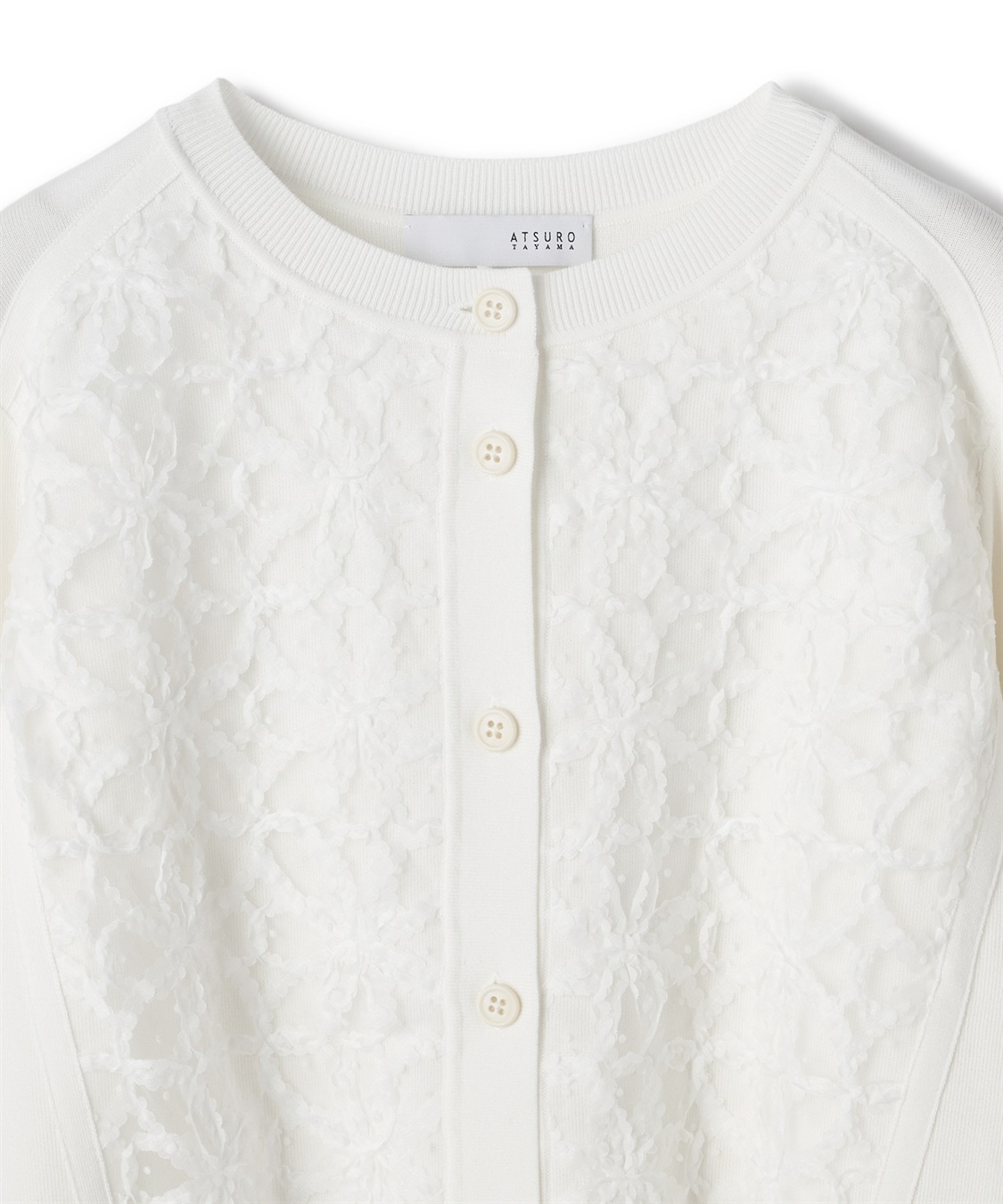 ATSURO TAYAMA チュール×レース付きカーディガン_sub_3