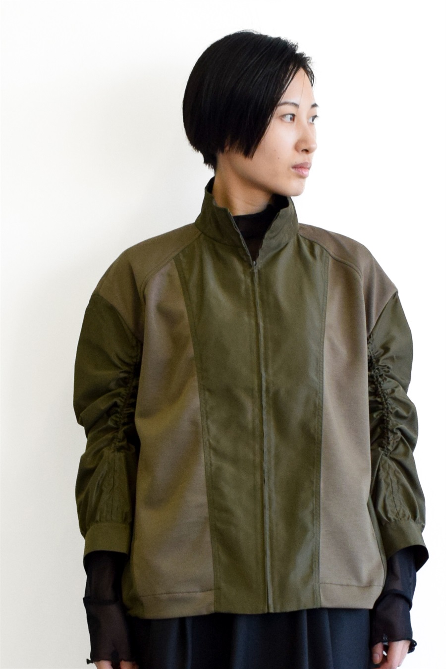 ダンボールニット×ナイロン切り替えブルゾン ATSURO TAYAMA ダンボールニット×ナイロン切り替えブルゾン ATSURO TAYAMA