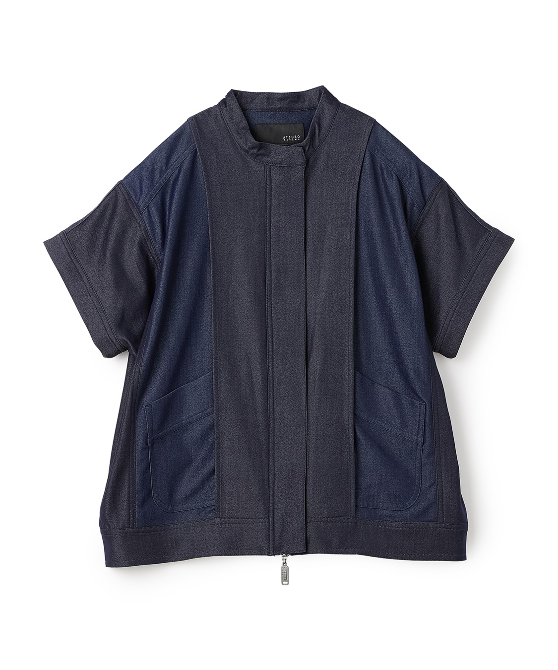 ATSURO TAYAMA ポリエステル混デニム半袖ジャケット_sub_1