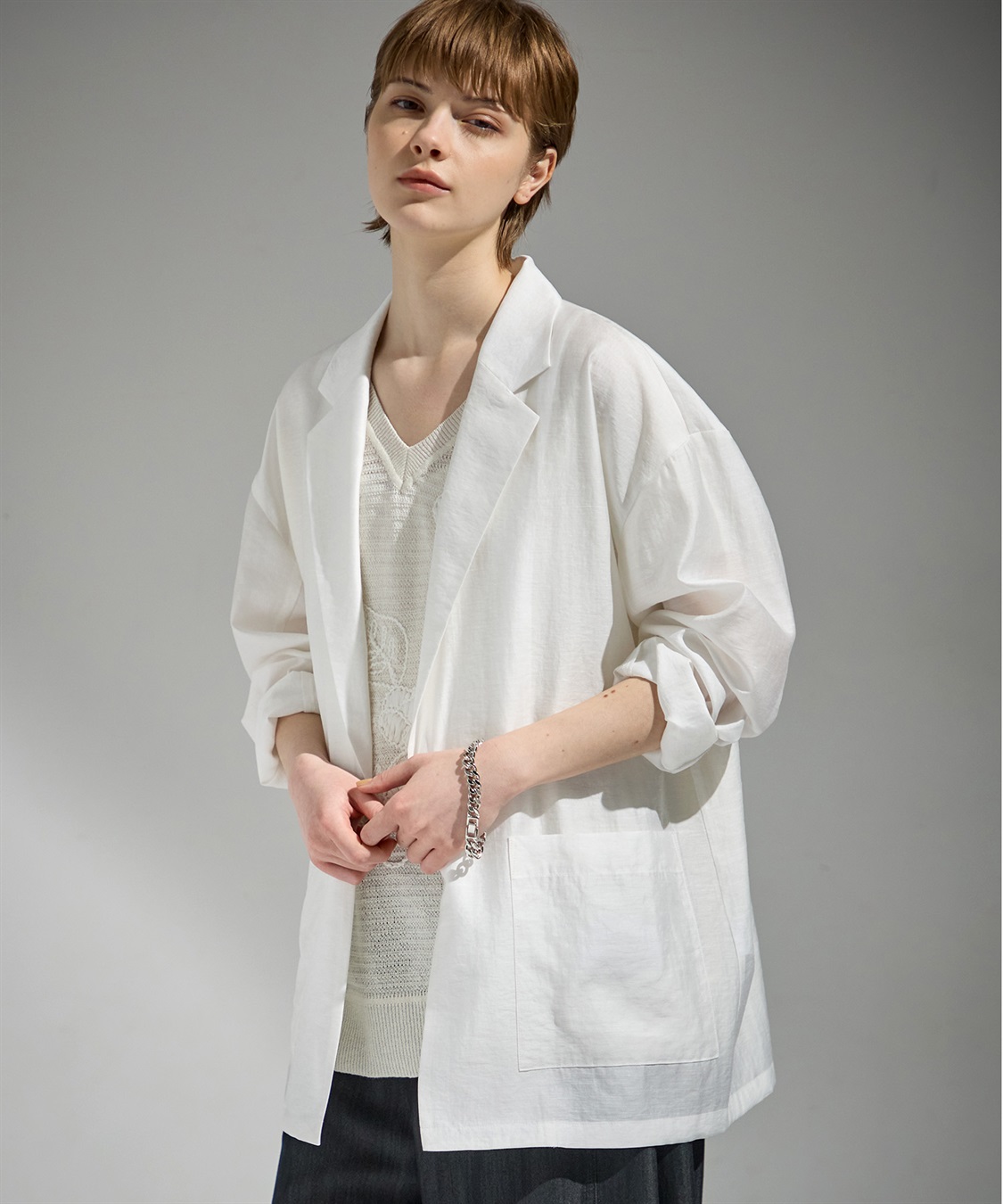 ATSURO TAYAMA シアーローンテーラードジャケット_sub_5