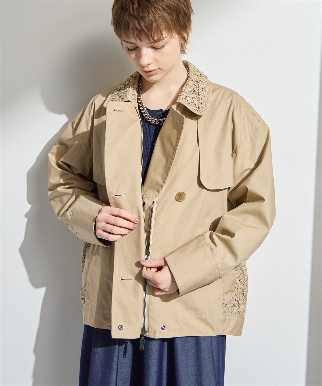 ATSURO TAYAMA 花柄レースショートトレンチジャケット_sub_5
