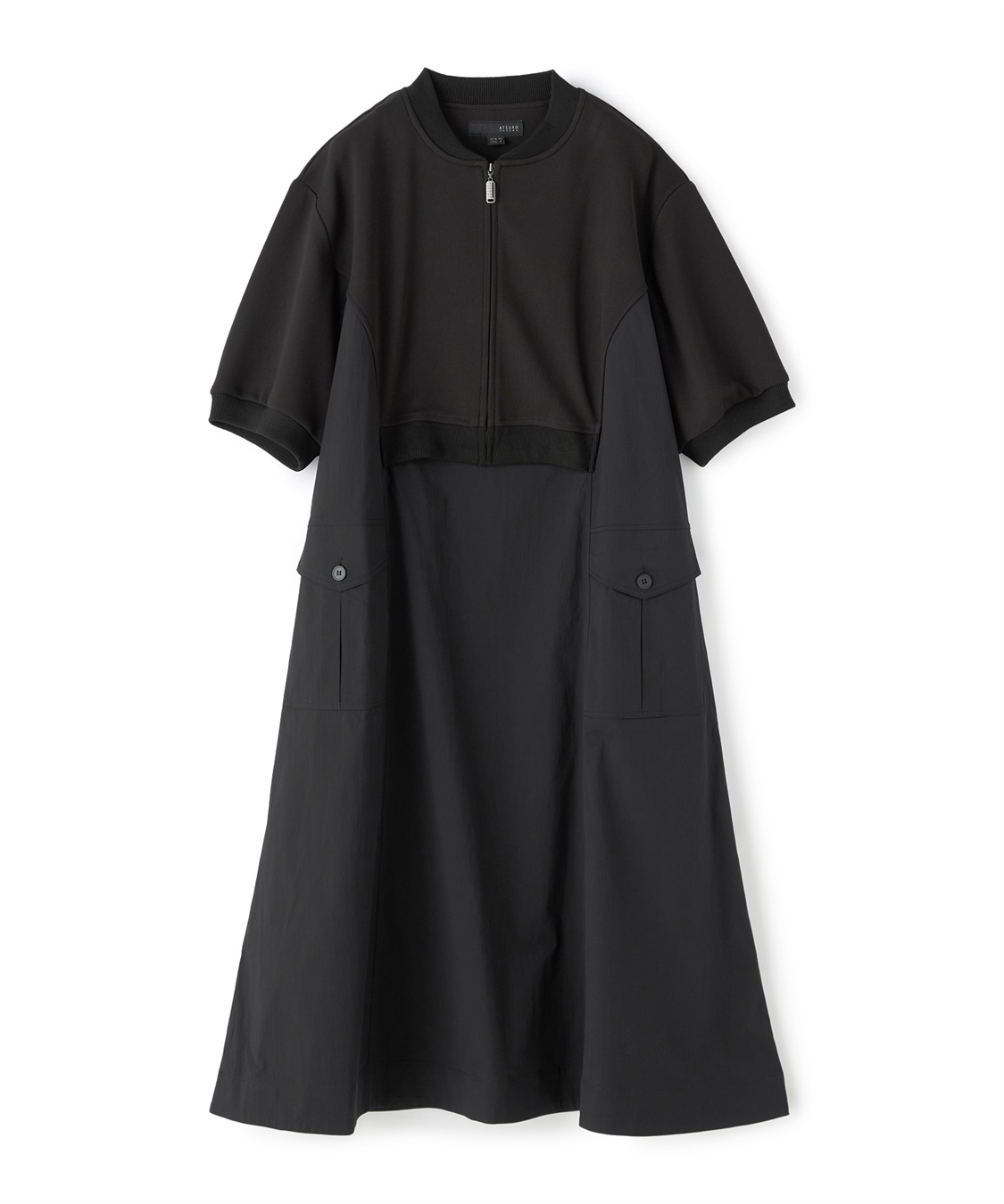 ATSURO TAYAMA カットソー×布帛切り替えフレアワンピース_sub_2