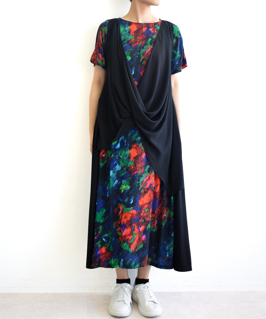 ATSURO TAYAMA Aラインシルエットドレープワンピース_sub_1