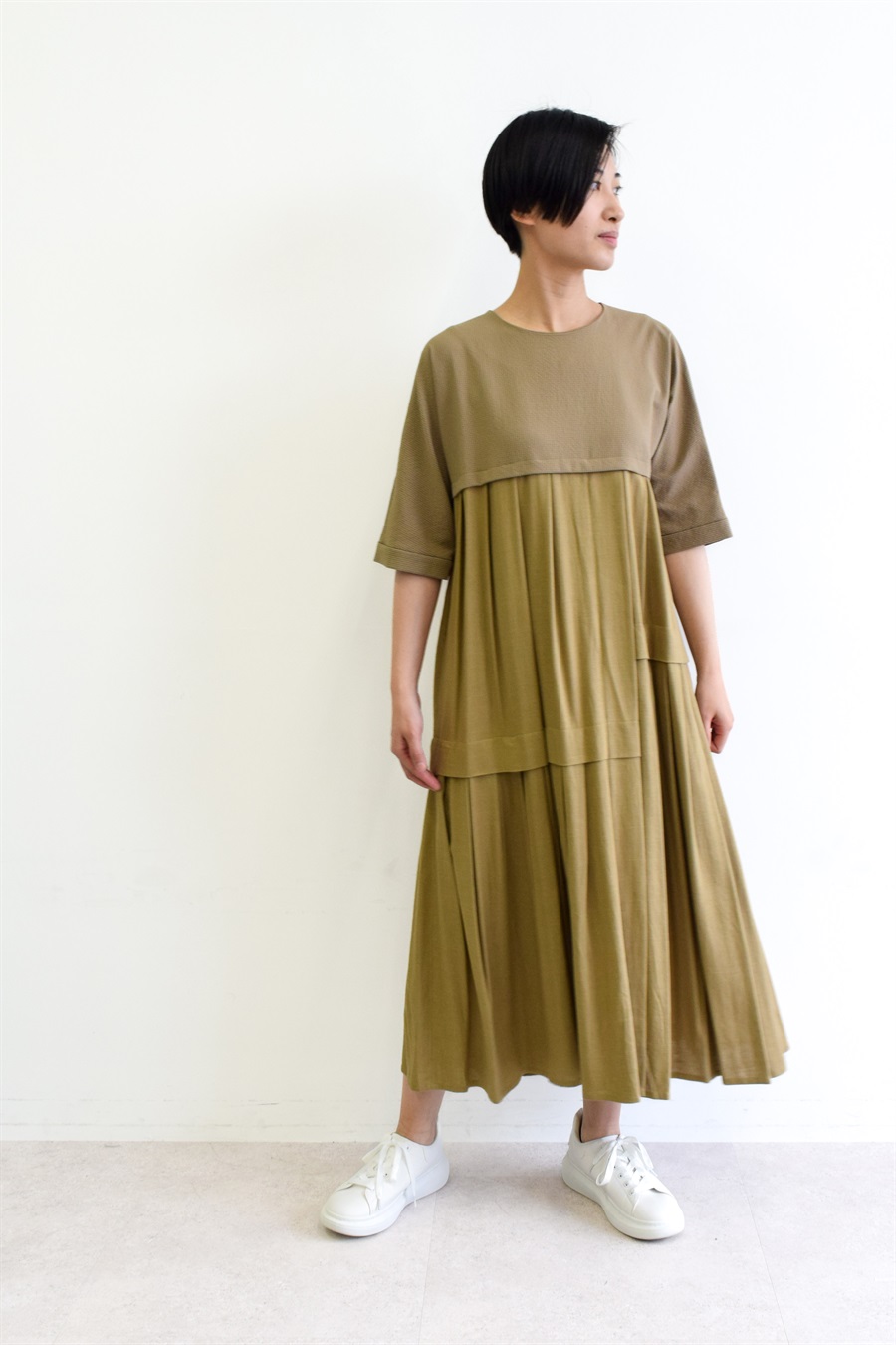 ATSURO TAYAMA 異素材切り替えワンピース_sub_8