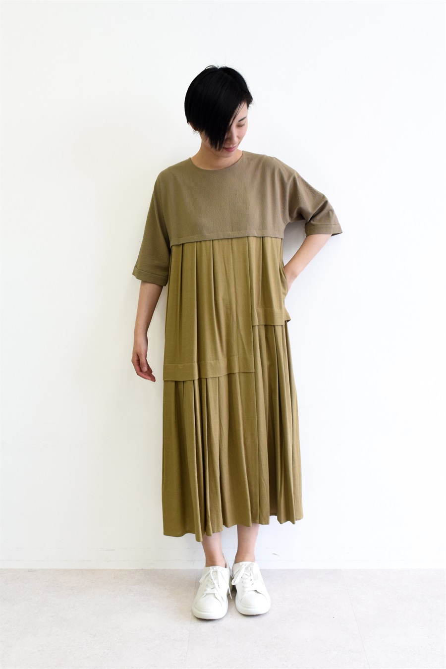 ATSURO TAYAMA 異素材切り替えワンピース_sub_9