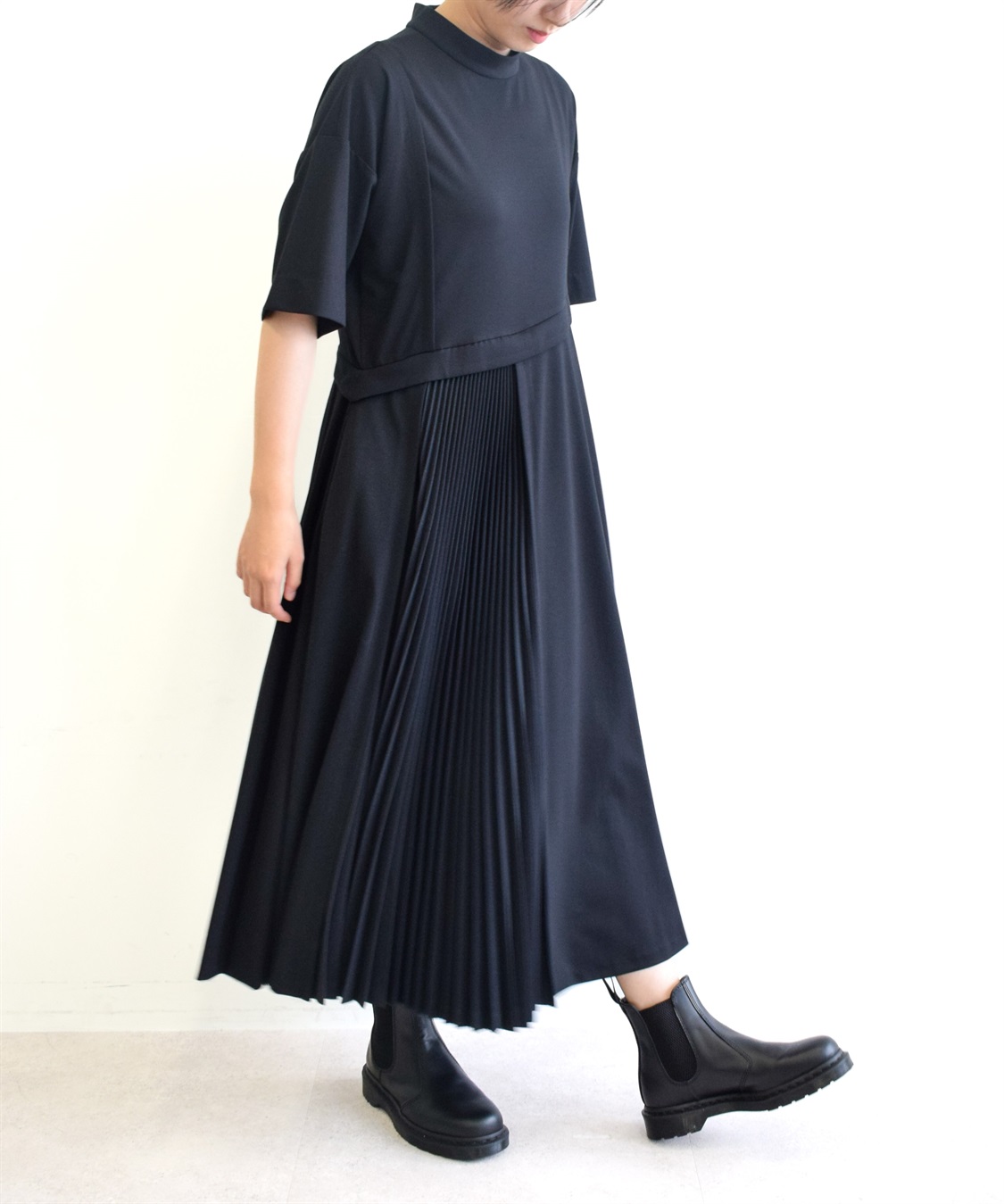 ATSURO TAYAMA プリーツ切り替えジャージワンピース_sub_1