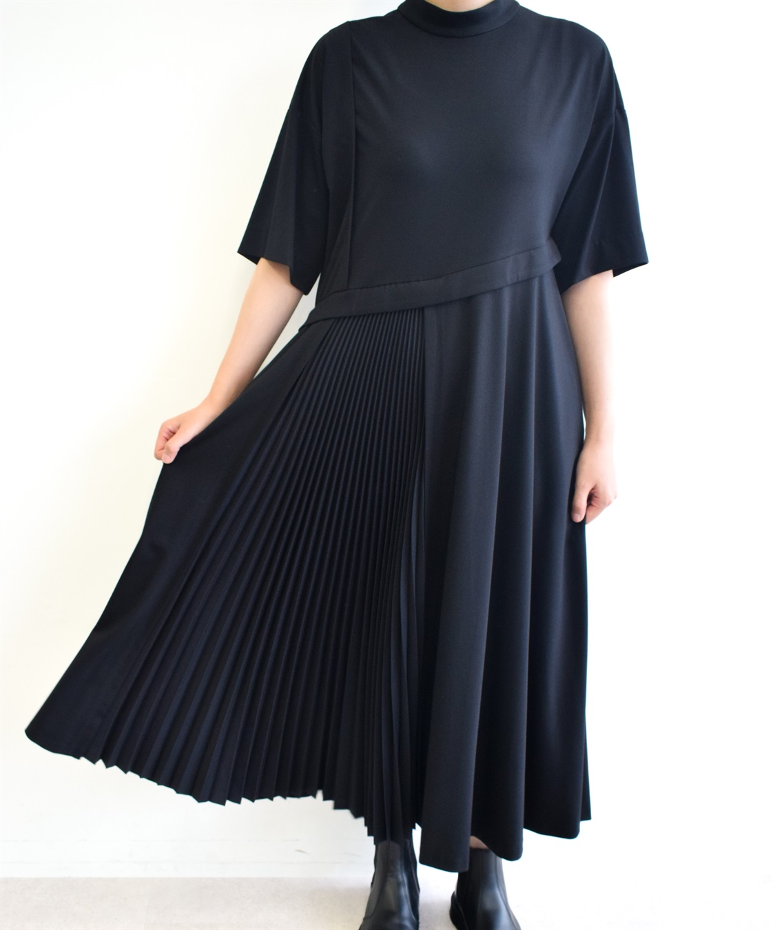 ATSURO TAYAMA プリーツ切り替えジャージワンピース_sub_2