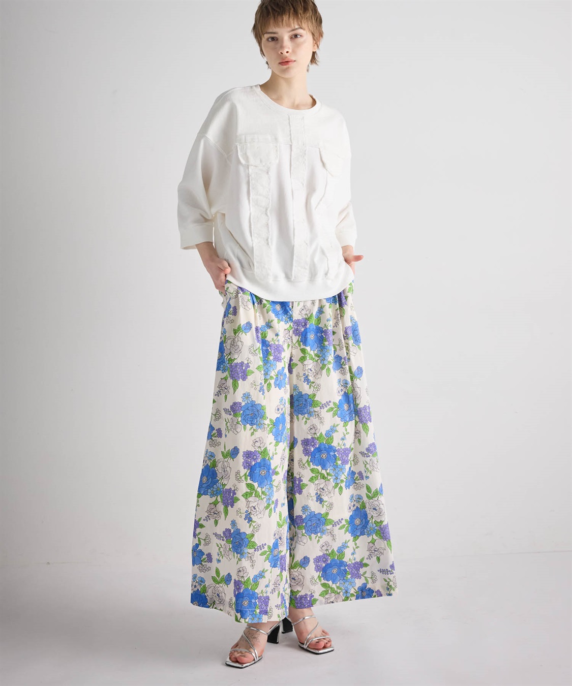 ATSURO TAYAMA フラワープリント柄ガウチョパンツ_sub_12