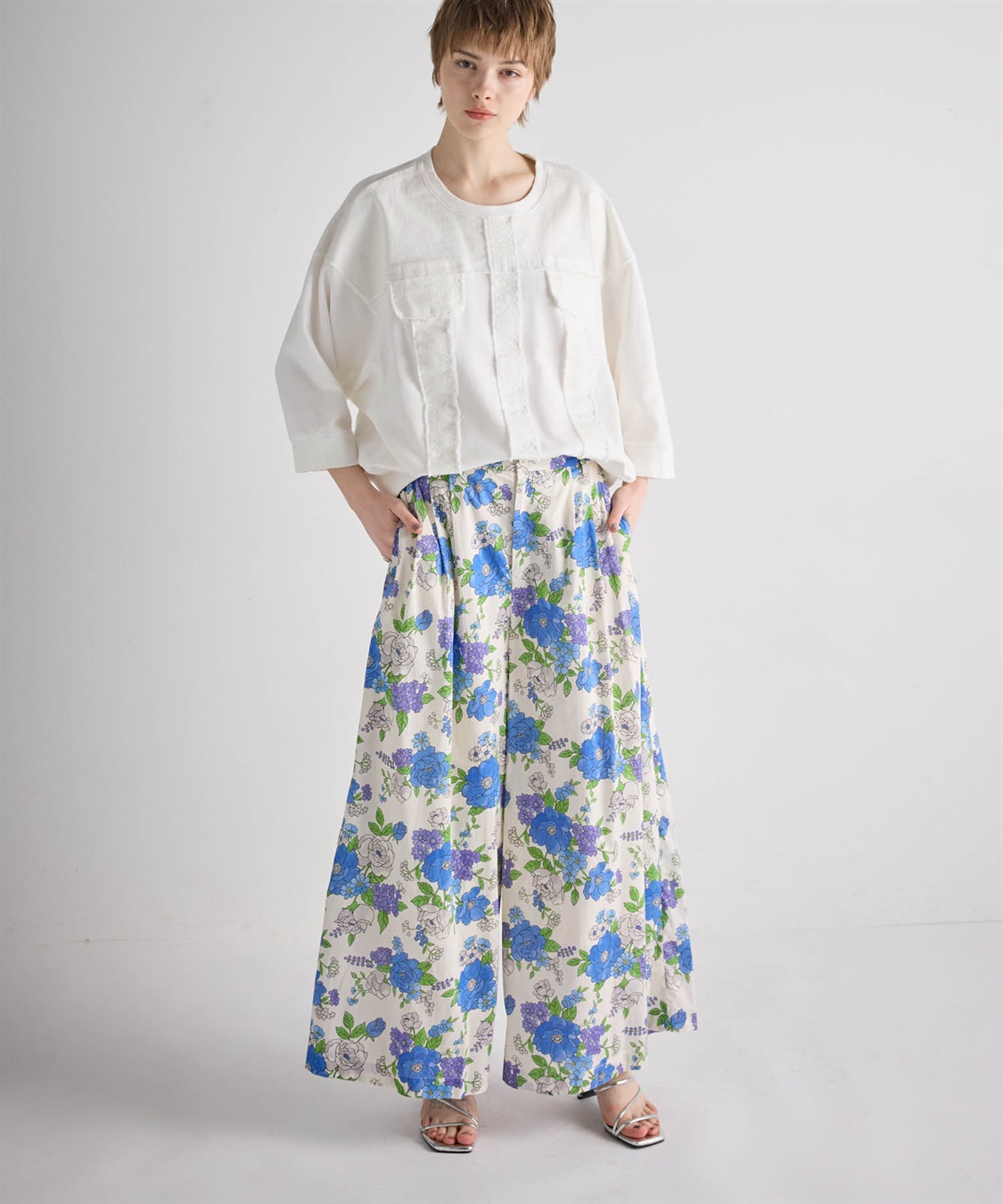 ATSURO TAYAMA フラワープリント柄ガウチョパンツ_sub_15