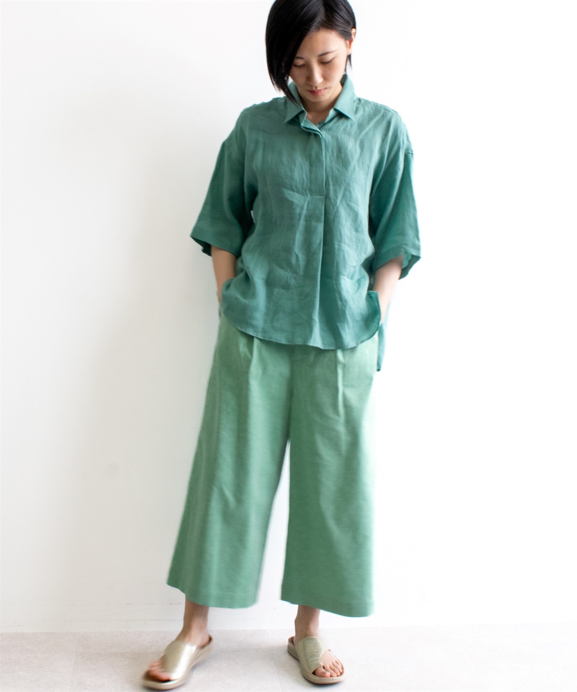 ATSURO TAYAMA オックスストレッチワイドパンツ_sub_1