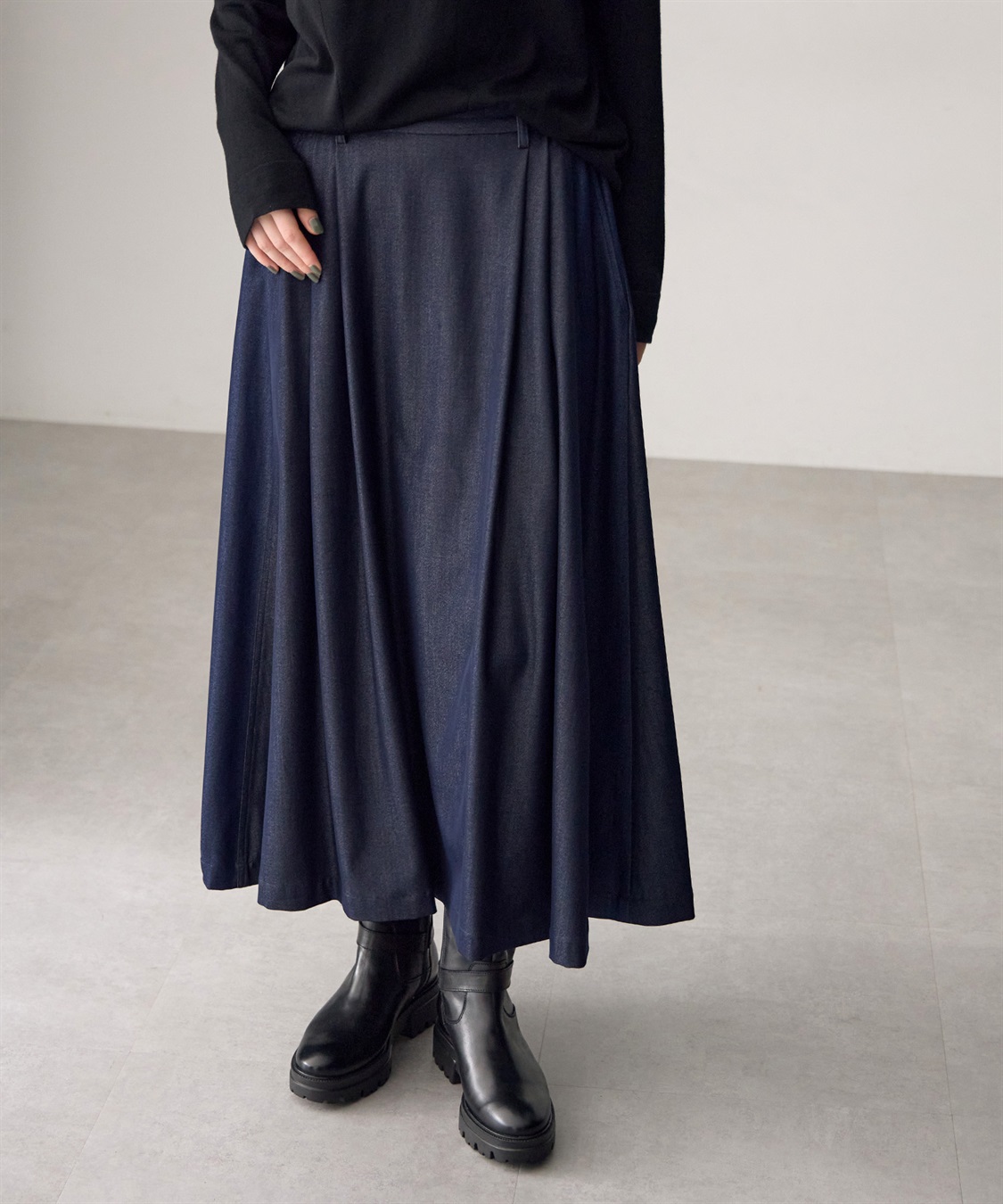 ATSURO TAYAMA ポリエステル混デニムスカート_sub_4