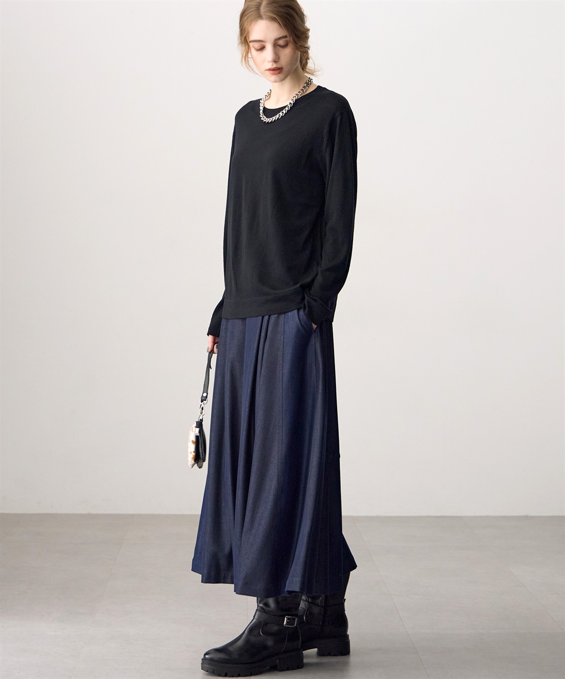 ATSURO TAYAMA ポリエステル混デニムスカート_sub_12