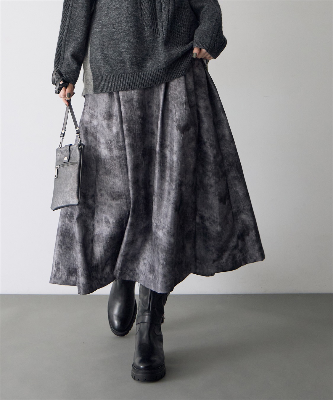 ATSURO TAYAMA アートプリントタックフレアスカート_sub_9