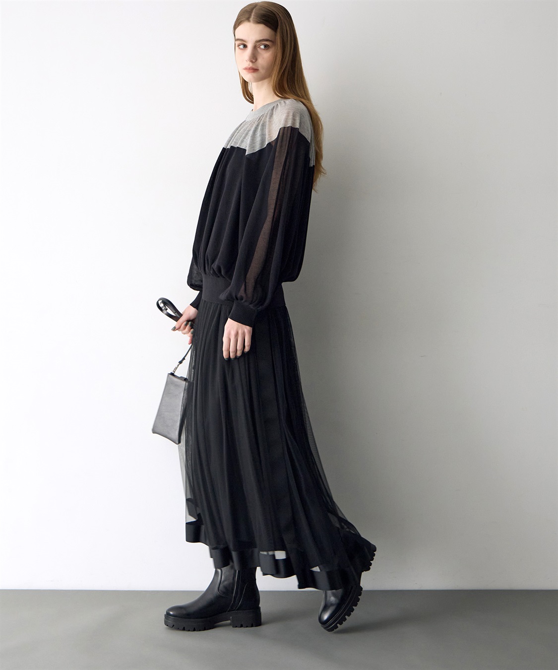ATSURO TAYAMA メッシュギャザースカート_sub_10