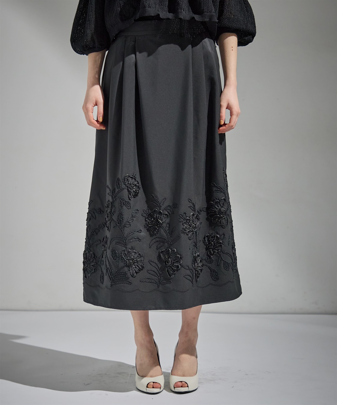 ATSURO TAYAMA テープ刺繍入りロング丈スカート_sub_1