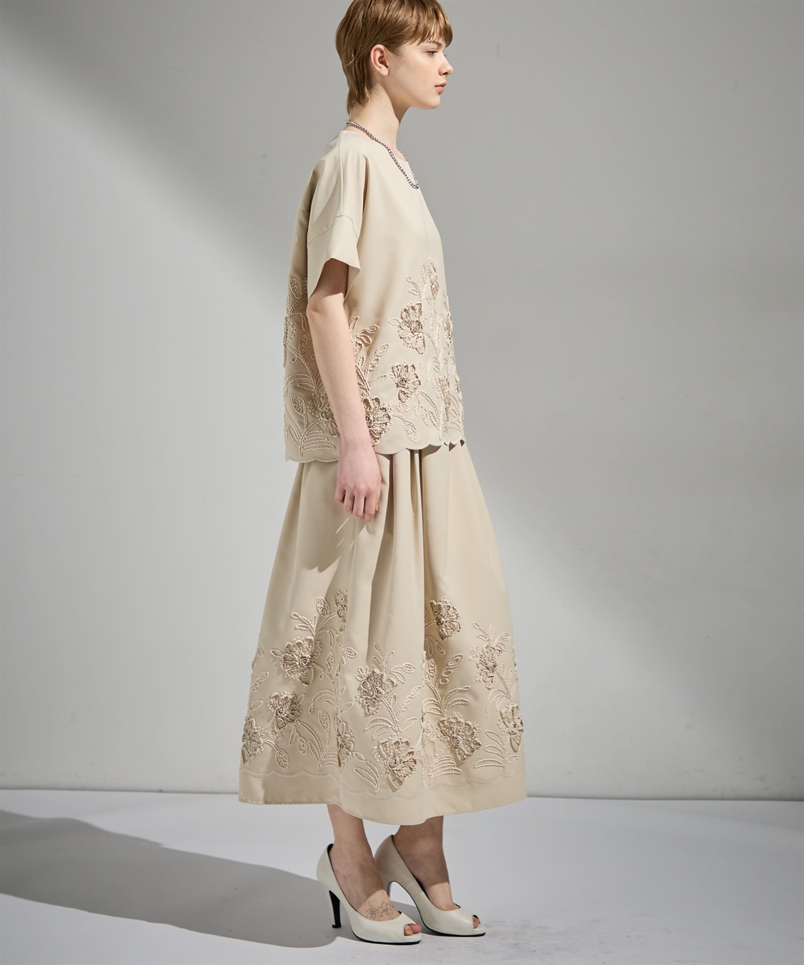 ATSURO TAYAMA テープ刺繍入りロング丈スカート_sub_7