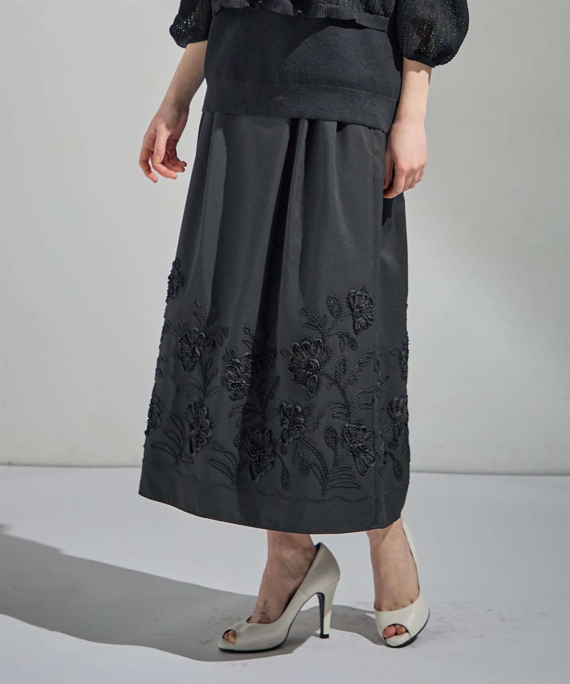 ATSURO TAYAMA テープ刺繍入りロング丈スカート_sub_9