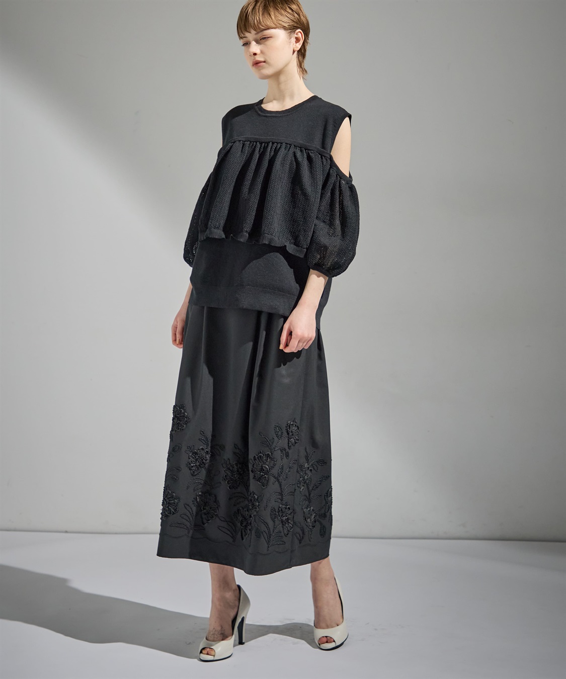 ATSURO TAYAMA テープ刺繍入りロング丈スカート_sub_13